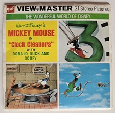 Walt Disney Mickey Mouse Clock Cleaners View Master Packet B551 3 Reels Book