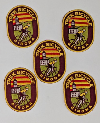 Trek Bicycle Racing Badge Iron On Embroidered Patch, Girona Spain Lot of 5