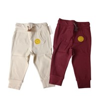 Set Pantaloni Cat & Jack Baby Costine Cotone Crema Borgogna Rinforzato Ginocchio 18 Mesi