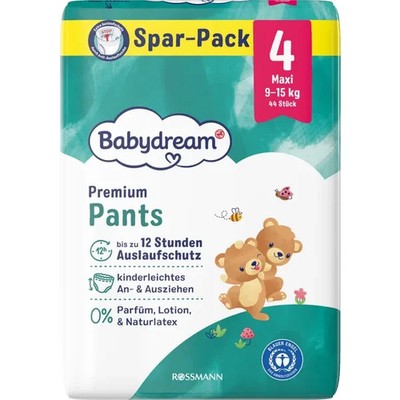 Babydream  2 x 44 Stück Premium Pants Gr. 4 Maxi Jumbo, 9-15 kg  Sparpack
