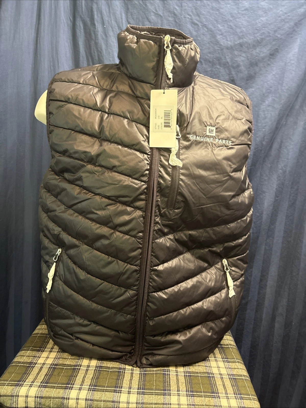 Men’s Black Puffer Vest Size Large NWT Clique GM Genuine Parts T6
