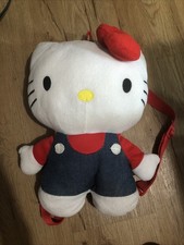 2012 Rare Hello Kitty Plush Backpack Doll 15” Original Classic Overalls