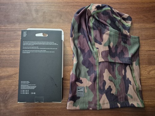 Nike Pro Hood Ski Mask Camo Green- Rare - Picture 2 of 2