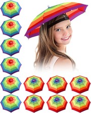 12 Pack Umbrella Hat for Adults with Elastic Band 20 Inch Fun Colorful Party ...