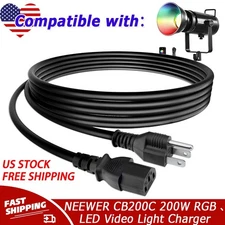 6ft UL AC Power Cord Cable Lead For NEEWER CB200C 200W RGB LED Video Light US
