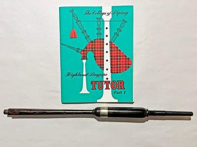 Kintail Scotland Bagpipe Practice Chanter (missing sole) & Tutor Part 1 book