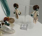 Vintage Made In Philippines Shell Necklace Pierced Earrings Coastal Beach  — photo 3