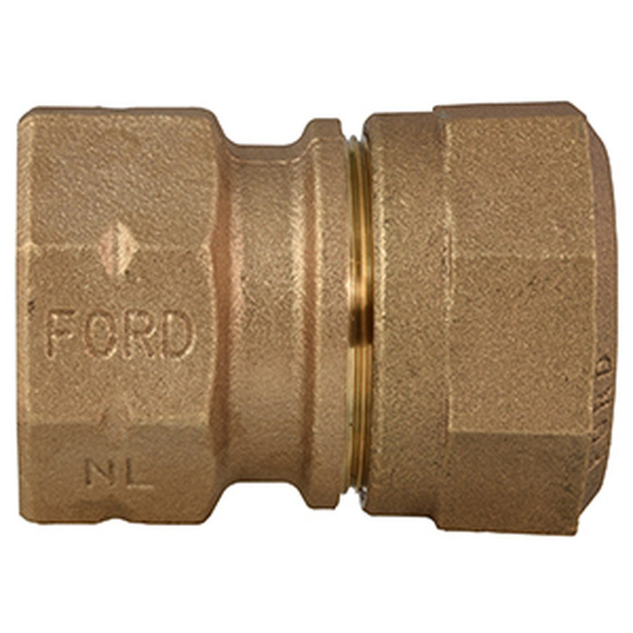 Ford Meter Box C14-66-Q-NL 1-1/2" FIP x 1-1/2" CTS Quick Joint Brass Coupling NL