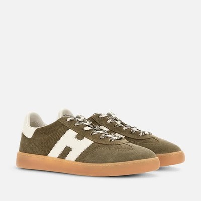 HOGAN - COOL - HERREN HALBSCHUH WILDLEDER GRÜN BEDRUCKT UWX419L