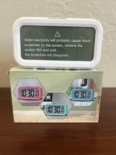 Peakeep White Night Light Digital Alarm Clock With indoor temperature