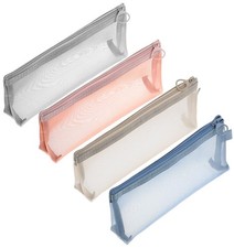 4Pcs Mesh Makeup Brush Bag, Small Mesh Bags with Zipper, Portable Bags for Tr...