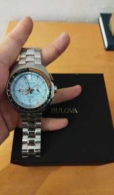 Bulova Racer 98B432 Herrenuhr Chronograph TIFFANY Blue 42mm