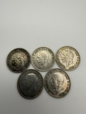 5x George V Silver Threepence Coins 1931 1932 1934 1935 British 3d Job Lot