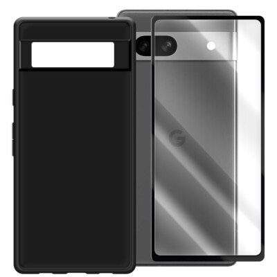 Premium Tempered Glass Screen Protector Flexible TPU Back Case f Google Pixel 7a