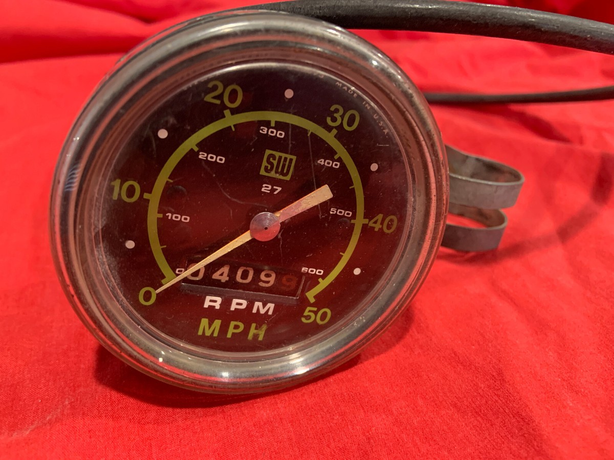 vintage Stewart Warner Speedometer 0-50 mph bicycle motorcycle