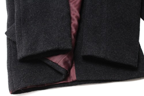 COP COPINE Youkari Coat Women's (EU) 36 Wool Dropped Waist Attached Belt Black - Picture 7 of 11