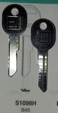 General Motors, GM, S1098H, S98H, OBR9H, B45, Vintage Key Blank.