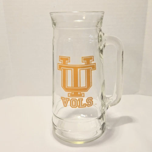 Vintage University Tennessee Volunteers 7" Tall Glass Beer Mug NCAA VOLS EUC