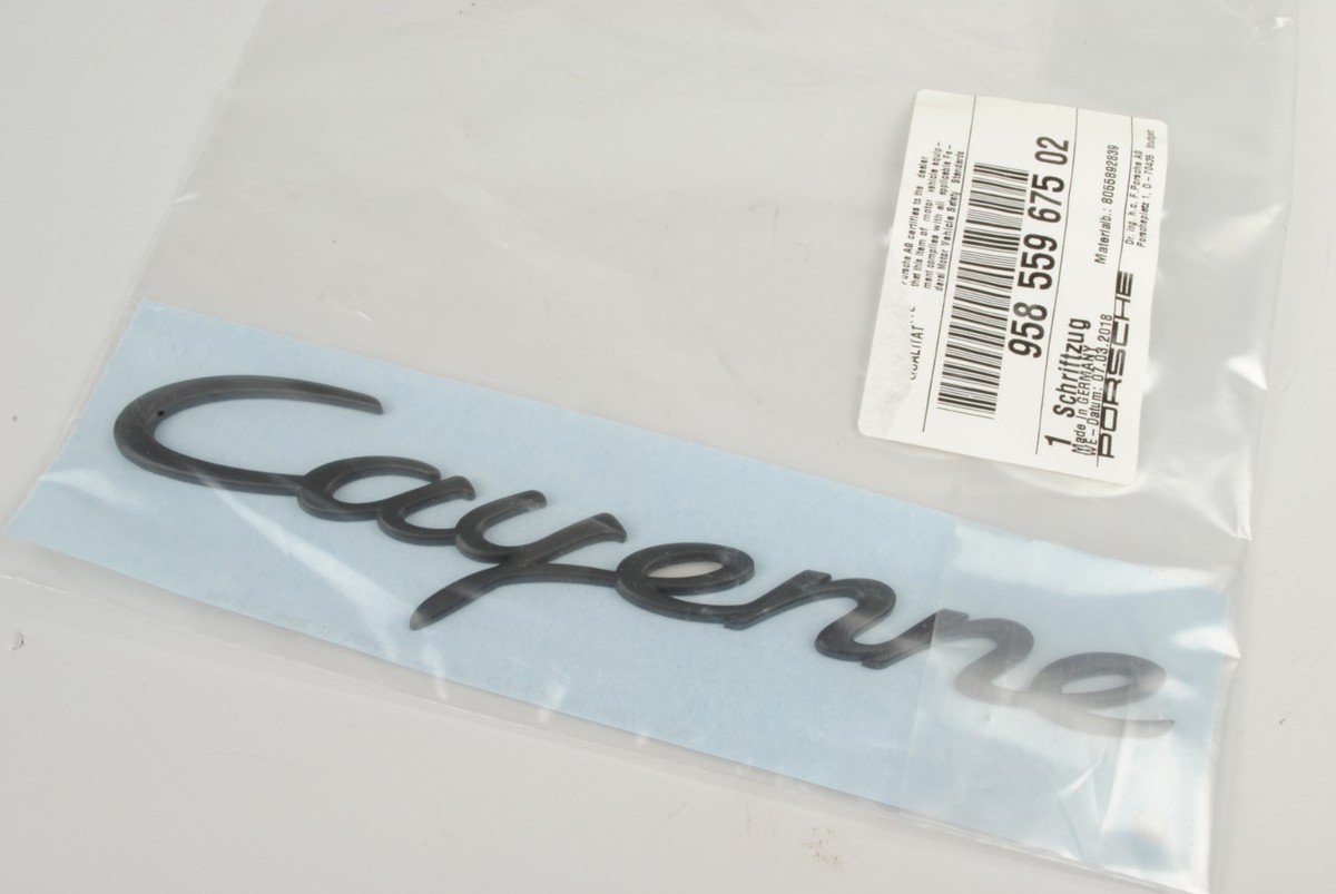 Genuine Porsche Cayenne Rear Trunk Emblem in Black 2011-2023