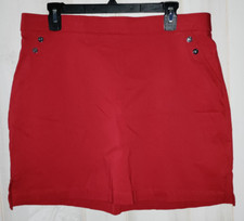 EXCELLENT WOMENS Rafaella comfort RED PULL ON SKORT SIZE L