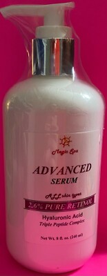 8oz Hyaluronic Acid Serum Pure Retinol 2.6% Vitamin A, Wrinkle Filler Peptides