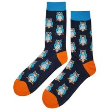 NWT Angry Owl Dress Socks Novelty Men 8-12 Black Crazy Fun Sockfly