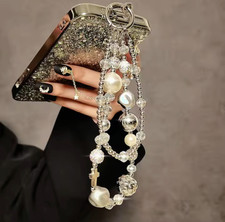 Flashing Mobile Phone Lanyard Luxury Short Water Drop Crystal Hanging Chain Hand