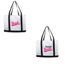 Bride or Team bride tote bride, maid of honor or bridesmaids tote bag gift