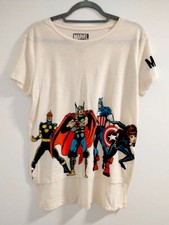 Camiseta corta delantera larga trasera superhéroe Marvel Comics Avengers para mujer