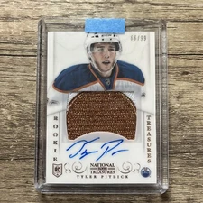 2013-14 NATIONAL TREASURES TYLER PITLICK ROOKIE RC AUTO  OIL DROP   66/99 Sick