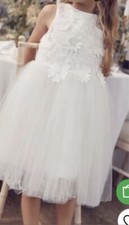 white floral Lace Occasion dress size 12 kid Next