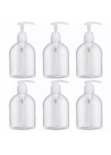 6 Pack Liquid Soap Dispenser Pump Lotion Refillable Shampoo Travel Bottle Clear