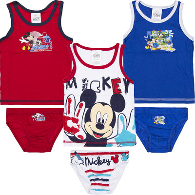 Unterwäsche 2tlg. Set Garnitur Jungen Hemd Slip Mickey Mouse Maus  92-128 #80