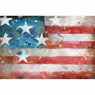 CANVAS Old Glory Paint Splash Flag by Sean Parnell 36x24 Print