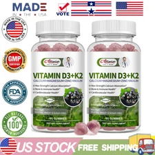 2 bottles Vitamin D3 K2 | Plant Based Vitamin K2 MK7 + Vegan D3 10000iu
