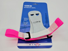 Gibson Athletic Rainbow Palm Grips for Gymnastics, Pink Straps, Size Large