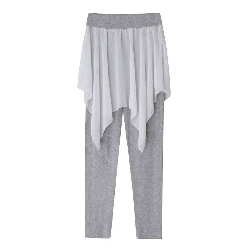 Dama Chifón Mezcla Algodón Patchwork Pantalones Baile Práctica Ropa Leggings Falda Foto 2 de 4