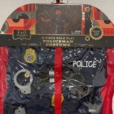  Rare New Sealed FAO Schwarz 5 Piece Role Play Policeman Costume Halloween Kids