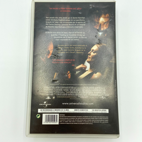 Hannibal VHS Tape 2001 Vintage Spanish Edition Anthony Hopkins Collectors - Picture 2 of 12