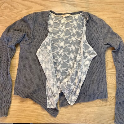 thick grey cardigan womens