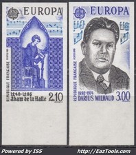 TIMBRE FRANCE EUROPA N° 2366/2367 NON DENTELES NEUFS ** GOMME SANS CHARNIERE