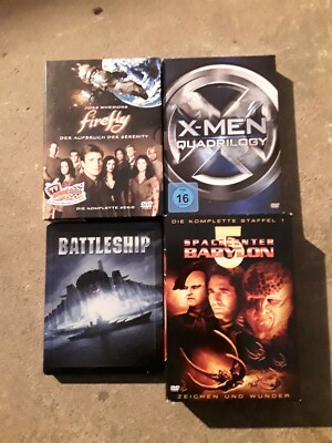 4x DVD Box, Battleship, Firefly, Spacecenter Babylon 5, X-Men Quadrilogy