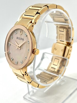 Bulova 97P132 Watch Women\'s OS Rose Gold Diamond Mother of Pearl Luxury Gift EUC Bulova Modern Quartz Women main image 4