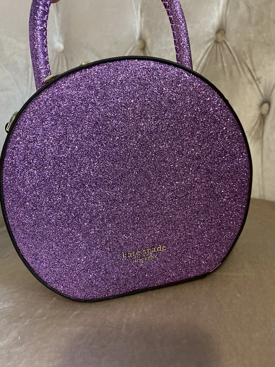 KATE SPADE Andi Glitter Mini Canteen Crossbody Bag Handbag Purple Candid Lilac