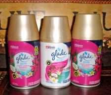 (3) Glade Automatic Spray Can Refills EXOTIC TROPICAL BLOSSOMS FITS AIRWICK