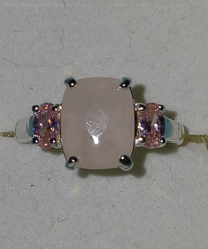 VTG Avon RJ 925 Sterling Silver Checkerboard Rose Quartz & Pink Stones ...