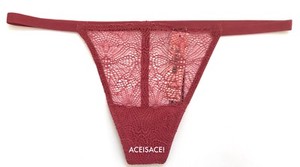 Nuovo Con Etichetta! Perizoma Victoria's Secret Blu Con Ricamo Conchiglia