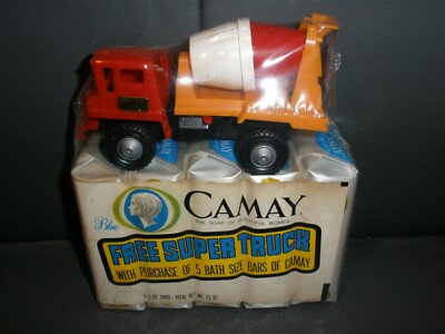 NEW 1970's 5 Camay Bath Soaps with Funmates Cement Truck