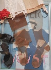 Vintage 1950's stockings - Dupont nylon 15 Den 400 needle Flat Knit- 8.5M 30"