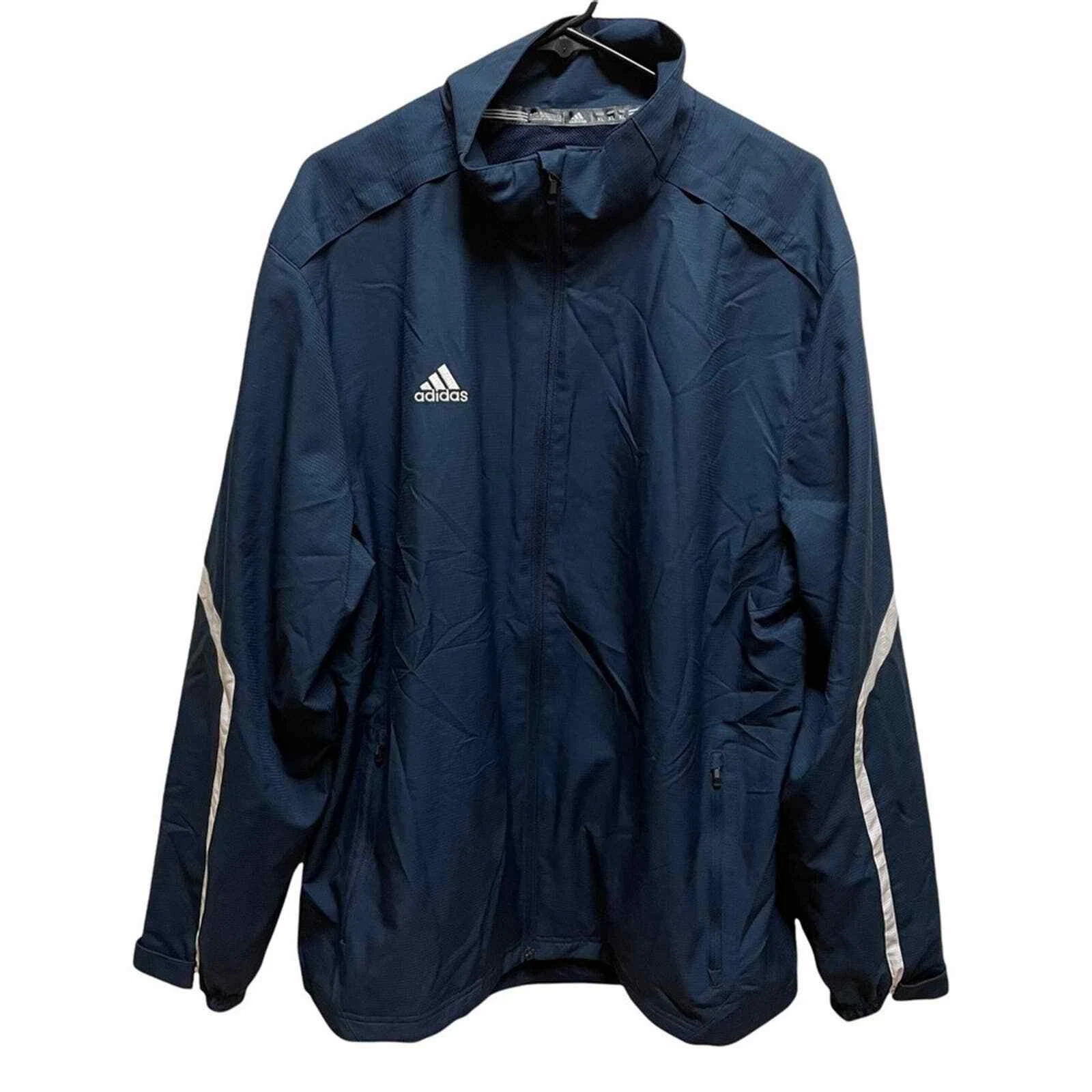 Adidas Navy Blue Lightweight Windbreaker Full Zip Jacket XL